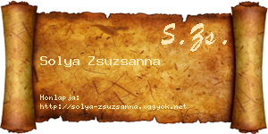 Solya Zsuzsanna névjegykártya